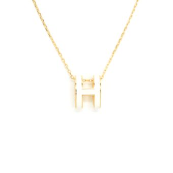Hermes Pop H Pendant Blanc GHW