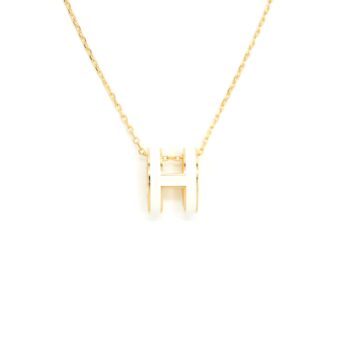 Hermes Pop H Pendant Blanc With GHW