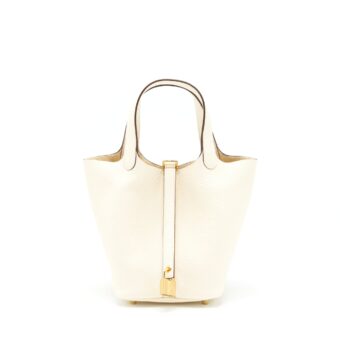 Hermes Picotin 18 Lock Bag Clemence Nata GHW Stamp Z