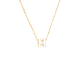 Hermes Mini Pop H Pendant Blanc RGHW