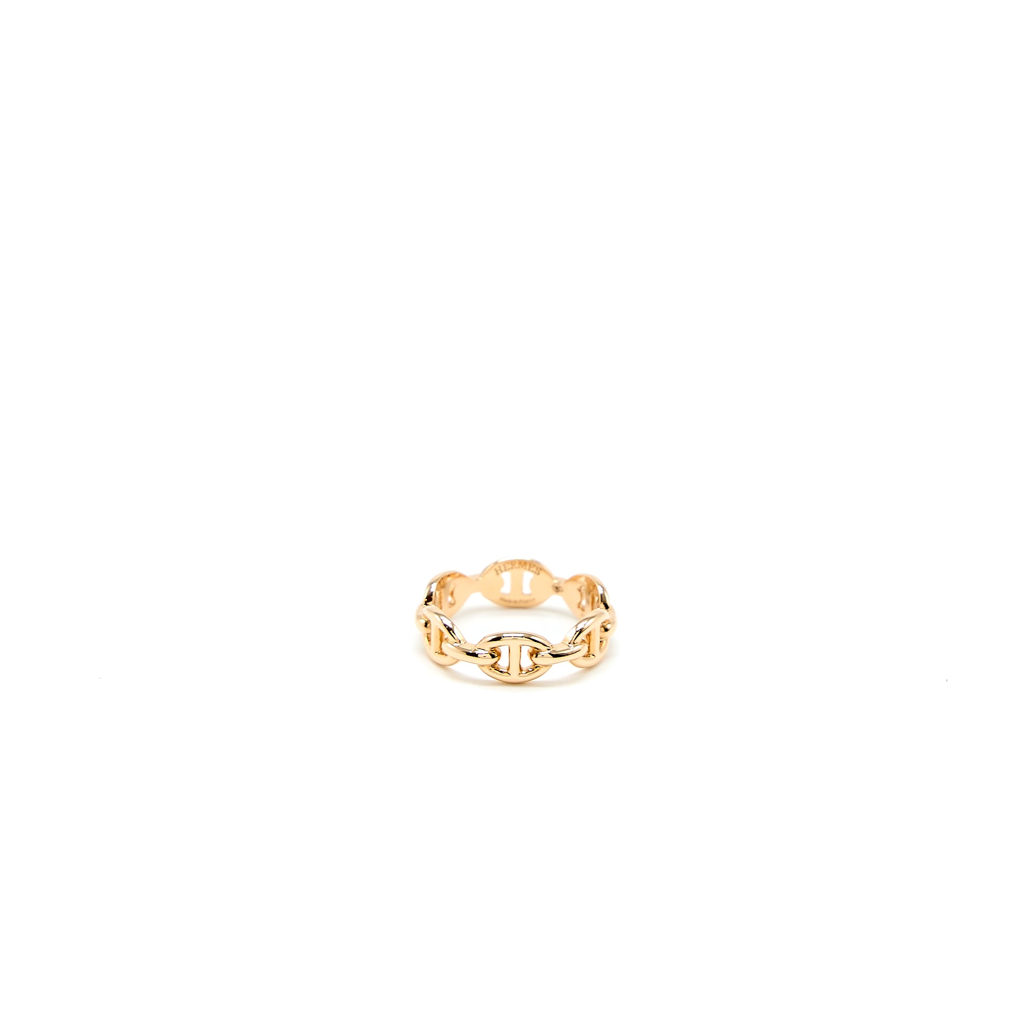 Hermes Size 52 Chaine D’ancre Enchainee Ring, Small Model Rose Gold