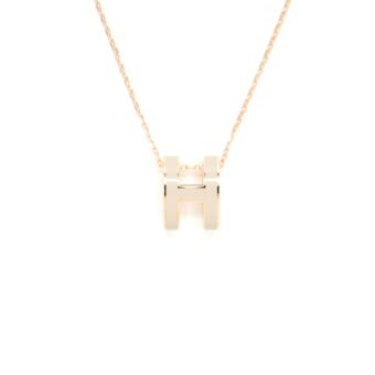 Hermes Pop H Necklace Marron Glace RGHW