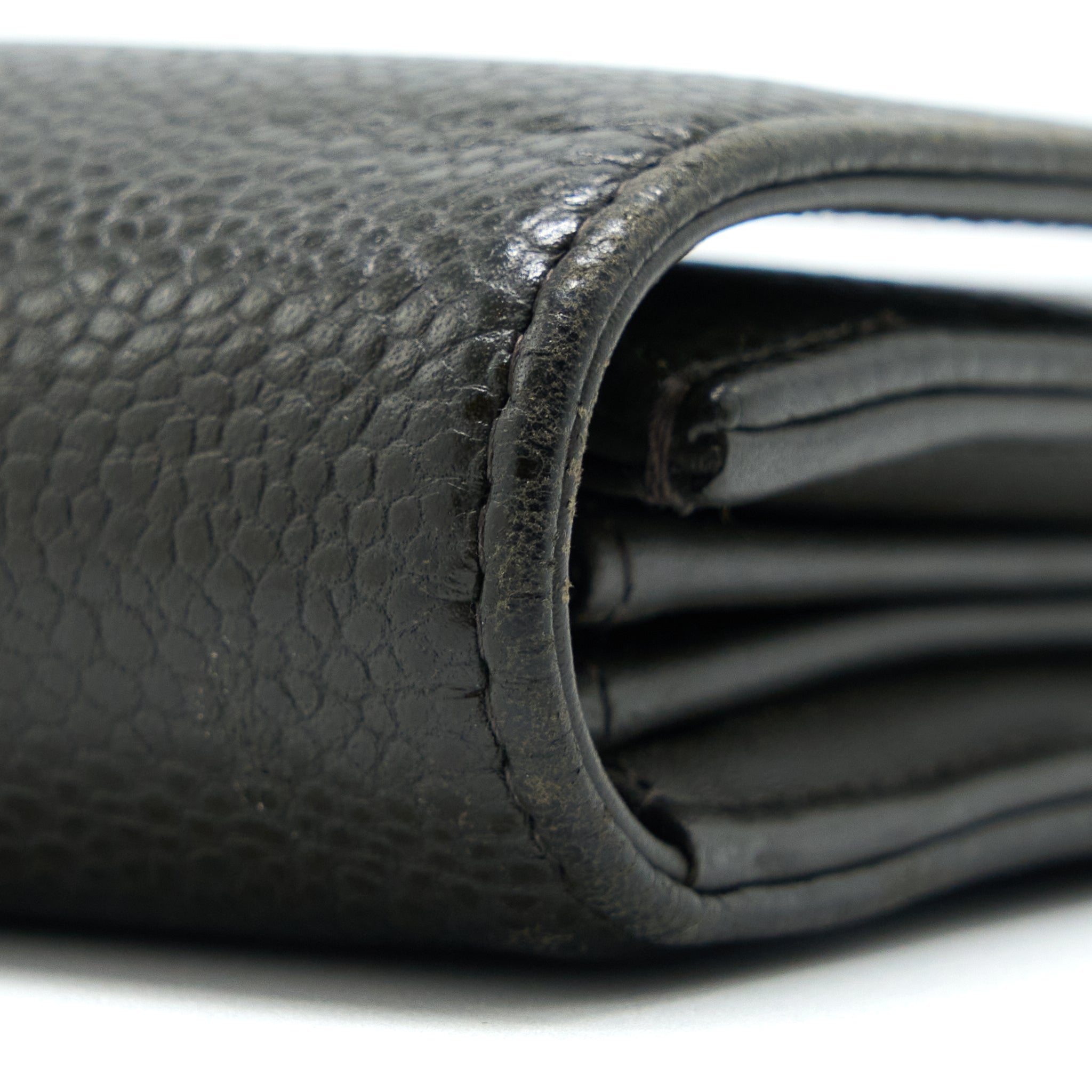 Chanel CC Logo Flap Long Wallet Caviar Dark Olive Green SHW - Image 4