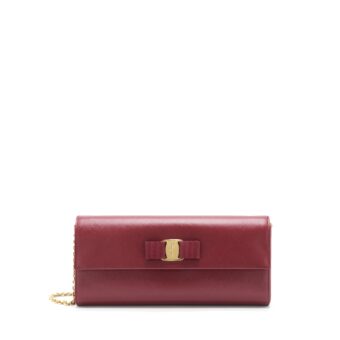 Salvatore Ferragamo Ribbon Shoulder Bag Dark Red LGHW