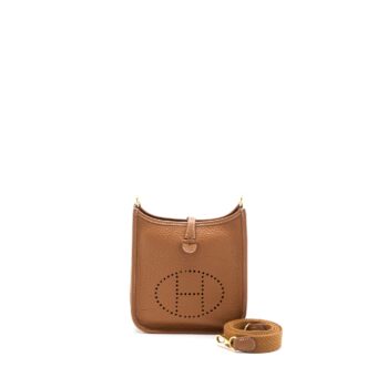 Hermes Mini Evelyn Clemence Gold GHW Stamp Z