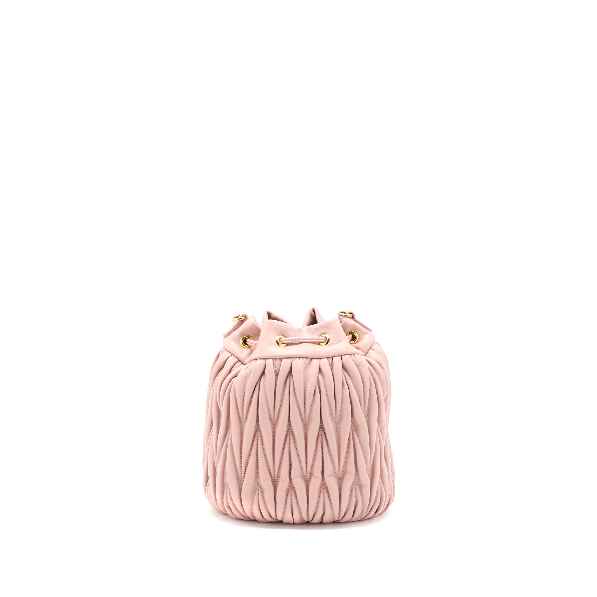 Miumiu Secchiello Matelasse Crossbody Bag Nappa Lambskin Pink GHW - Image 2