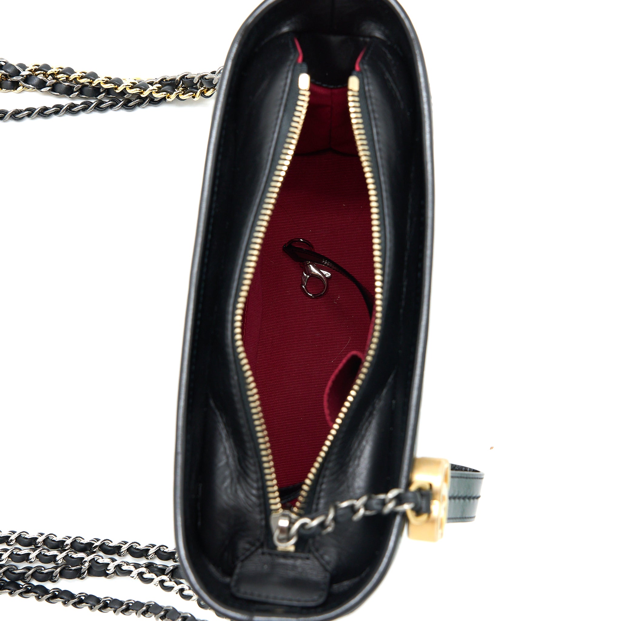 Chanel Small Gabrielle Bag Aged Calfskin Black Multicolour Hardware (Microchip) - Image 6
