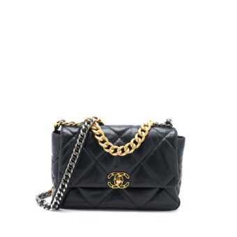 Chanel Medium 19 Bag Goatskin Black Multicolour Hardware