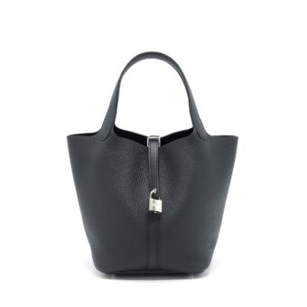 Hermes Picotin 22 Noir SHW Stamp Z