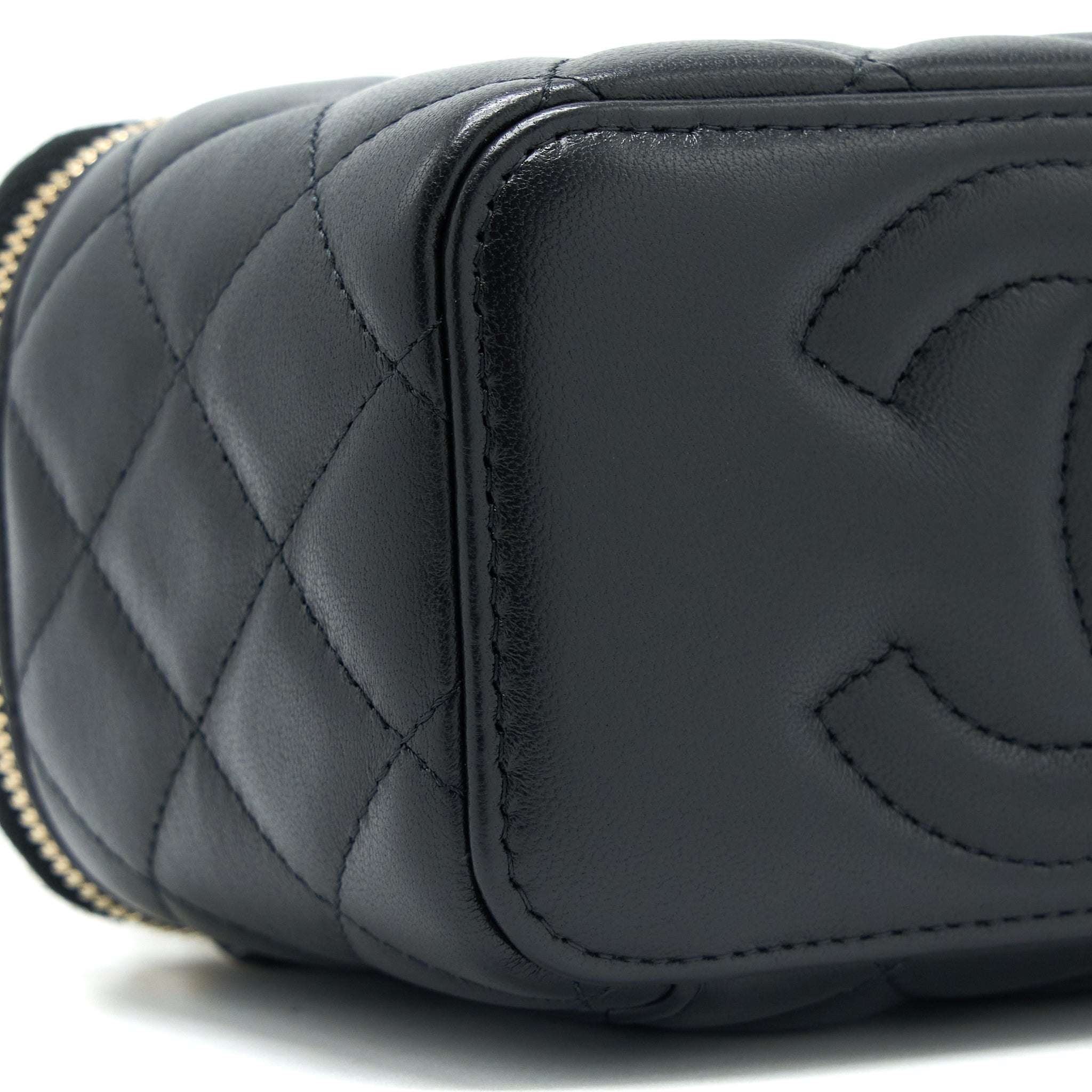 Chanel Top Twist Chain Handle Long Vanity with Chain Lambskin Black Brushed GHW (Microchip) - Image 10
