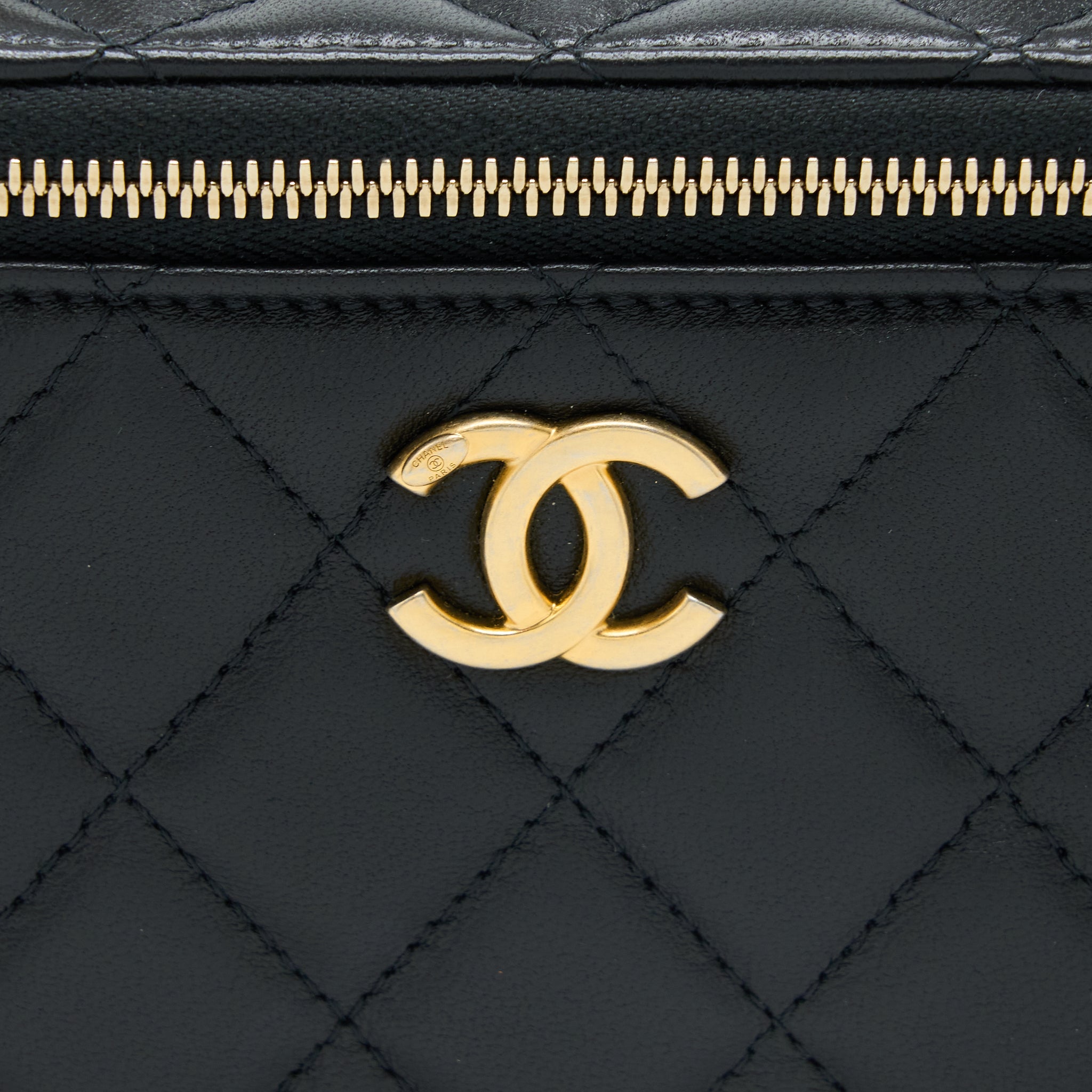 Chanel Top Twist Chain Handle Long Vanity with Chain Lambskin Black Brushed GHW (Microchip) - Image 6