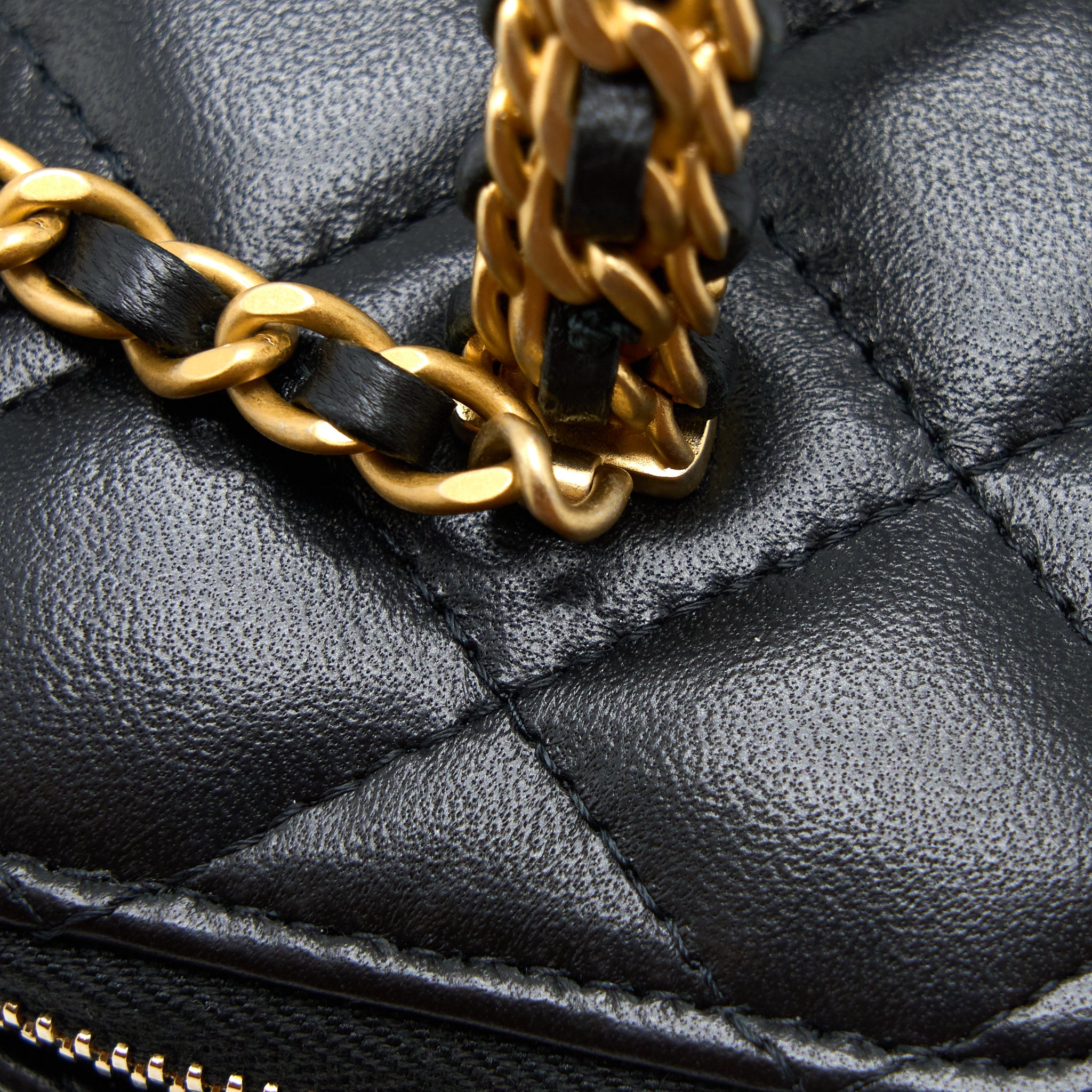 Chanel Top Twist Chain Handle Long Vanity with Chain Lambskin Black Brushed GHW (Microchip) - Image 7