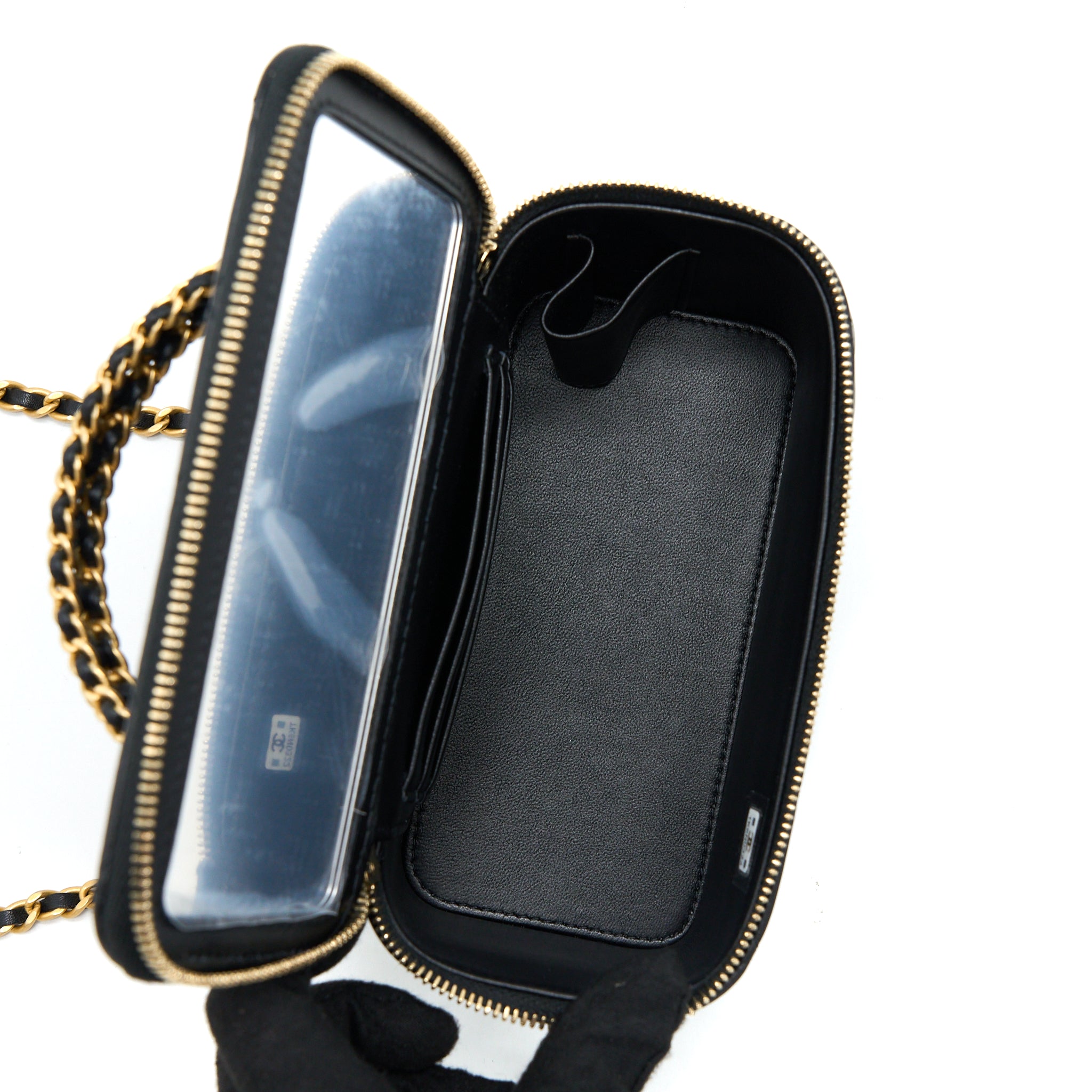 Chanel Top Twist Chain Handle Long Vanity with Chain Lambskin Black Brushed GHW (Microchip) - Image 5