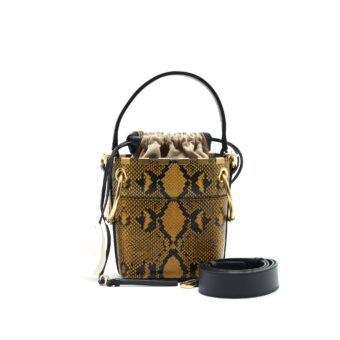 CHLOE ROY MINI BUCKET BAG SNAKE PATTERN LEATHER