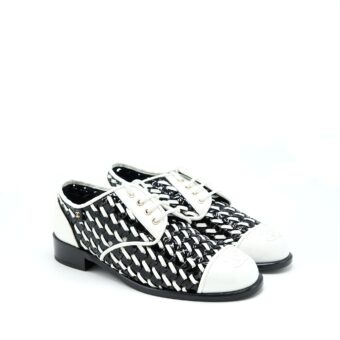 Chanel Size 39 Patent Black/White Loafer