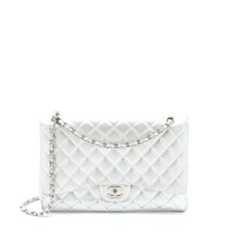 Chanel Maxi Classic Single Flap Bag Lambskin Silver SHW