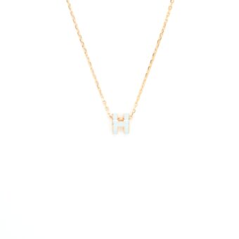 Hermes Mini Pop H Pendant Blue Zephyr RGHW