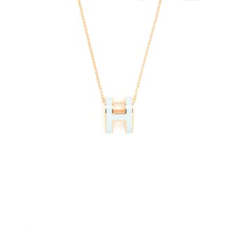 Hermes Pop H Pendant Blue Zephyr RGHW