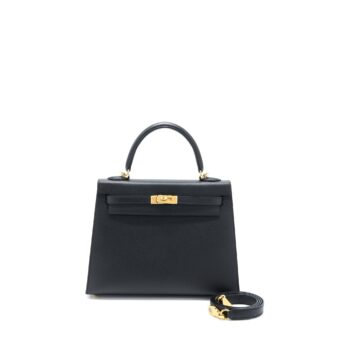 Hermes Kelly 25 Epsom Black GHW Stamp Z