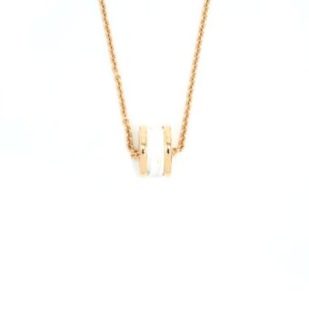 Bvlgari B.Zero Necklace Rose Gold With White Ceramic