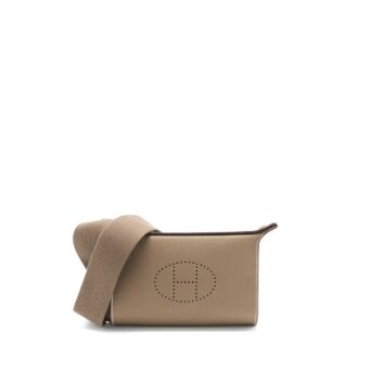 Hermes Videpoches Bag Togo Etoupe SHW Stamp B