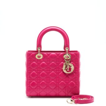 Dior Lady Dior Medium Lambskin Pink GHW