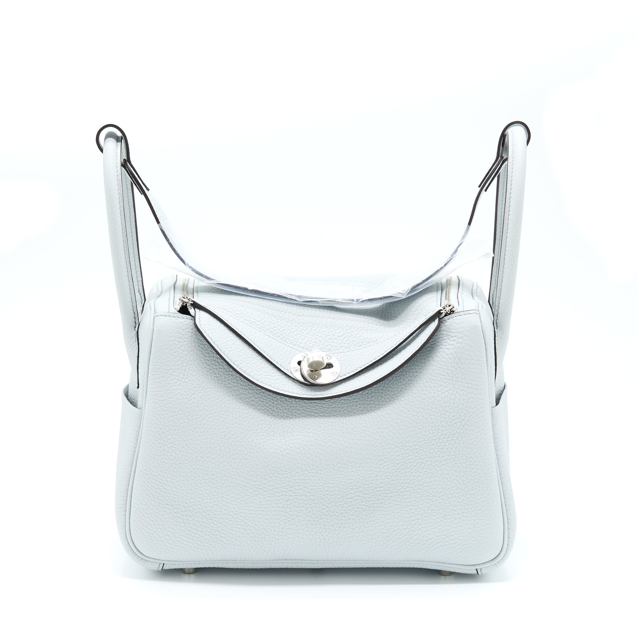 Hermes Lindy 26 Clemence Blue Pale SHW Stamp U