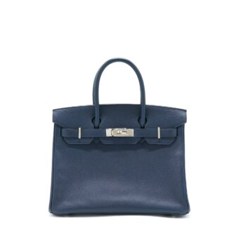 Hermes Birkin 30 Epsom Dark Blue SHW Stamp Square L