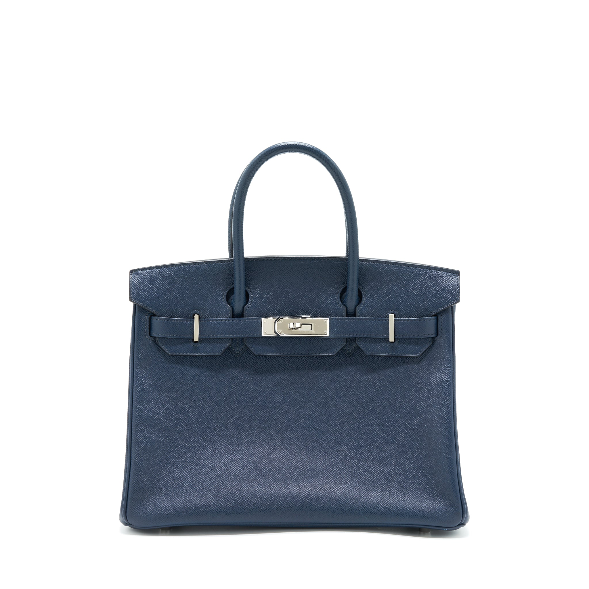 Hermes Birkin 30 Epsom Dark Blue SHW Stamp Square L