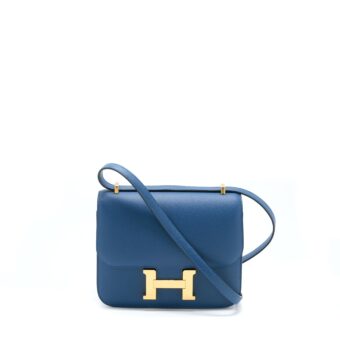 Hermes Mini Constance Epsom S4 Deep Blue GHW Stamp Y