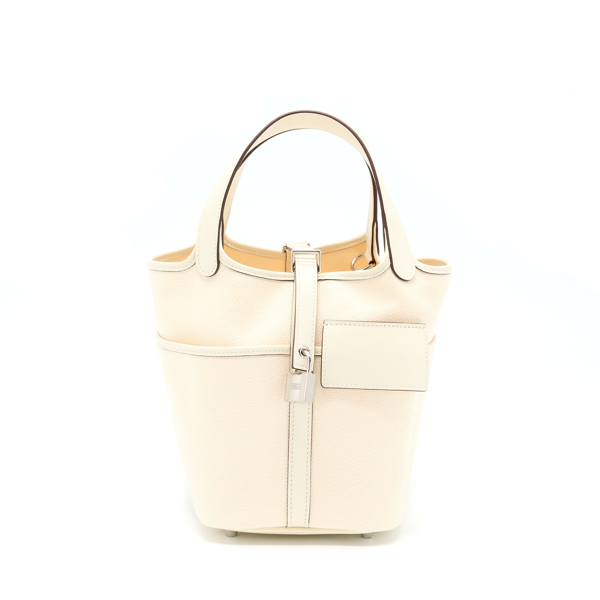 Hermes Picotin Cargo 18 Swift/Toile Canvas Ecru Nata SHW Stamp Z