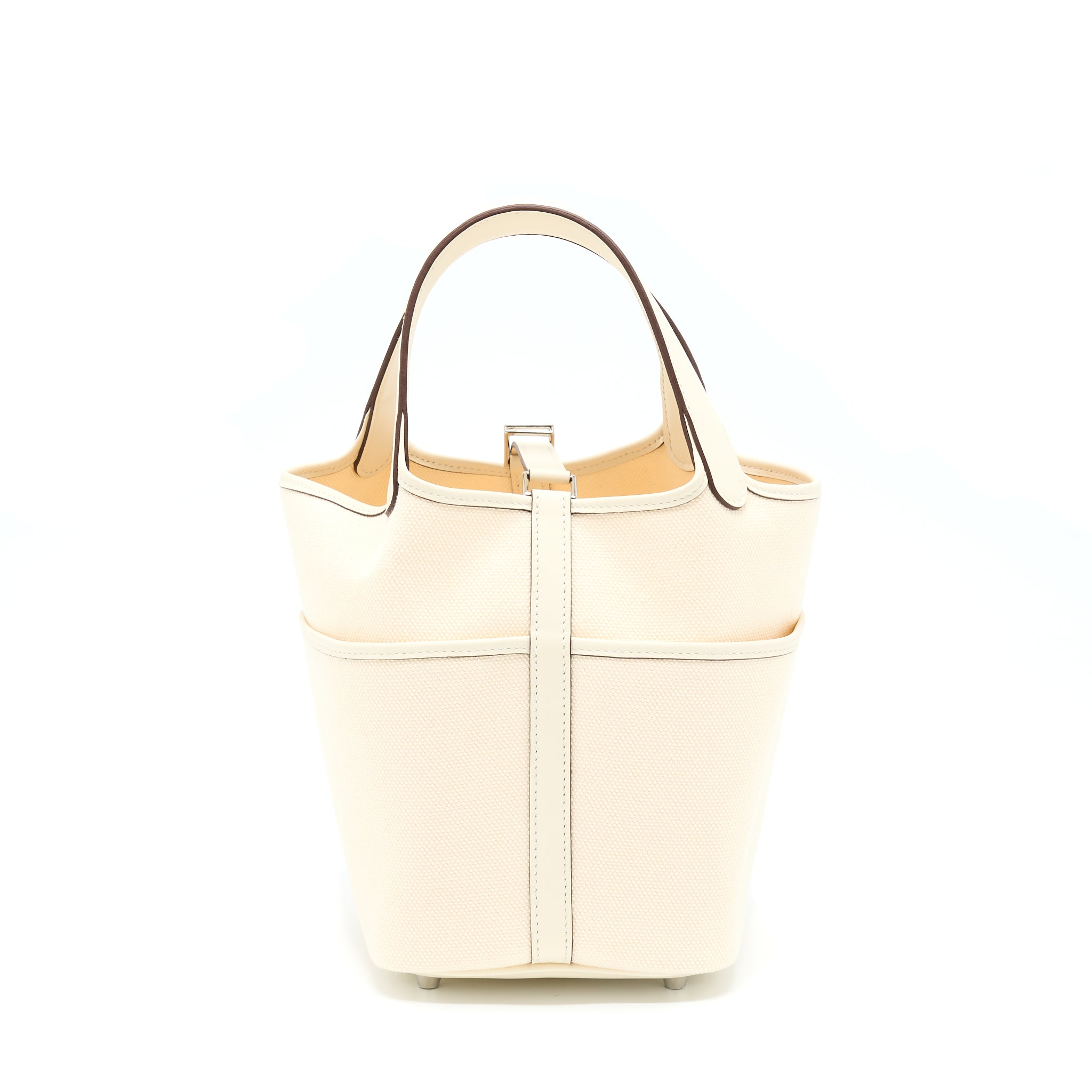 Hermes Picotin Cargo 18 Swift/Toile Canvas Ecru Nata SHW Stamp Z - Image 2