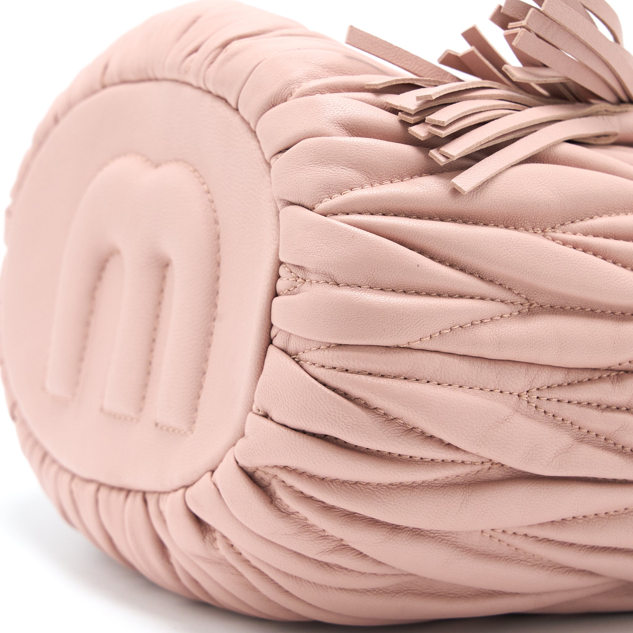 Miumiu Secchiello Matelasse Crossbody Bag Nappa Lambskin Pink GHW - Image 9