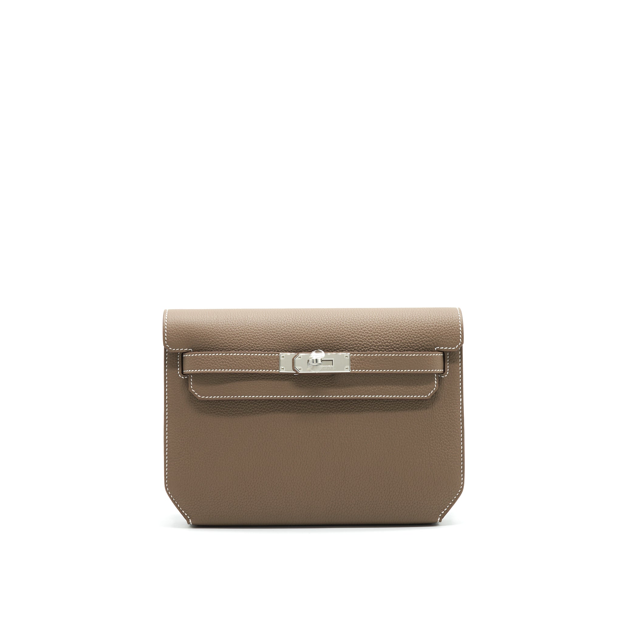 Hermes Pochette Kelly Depeches 25 Togo Etoupe SHW