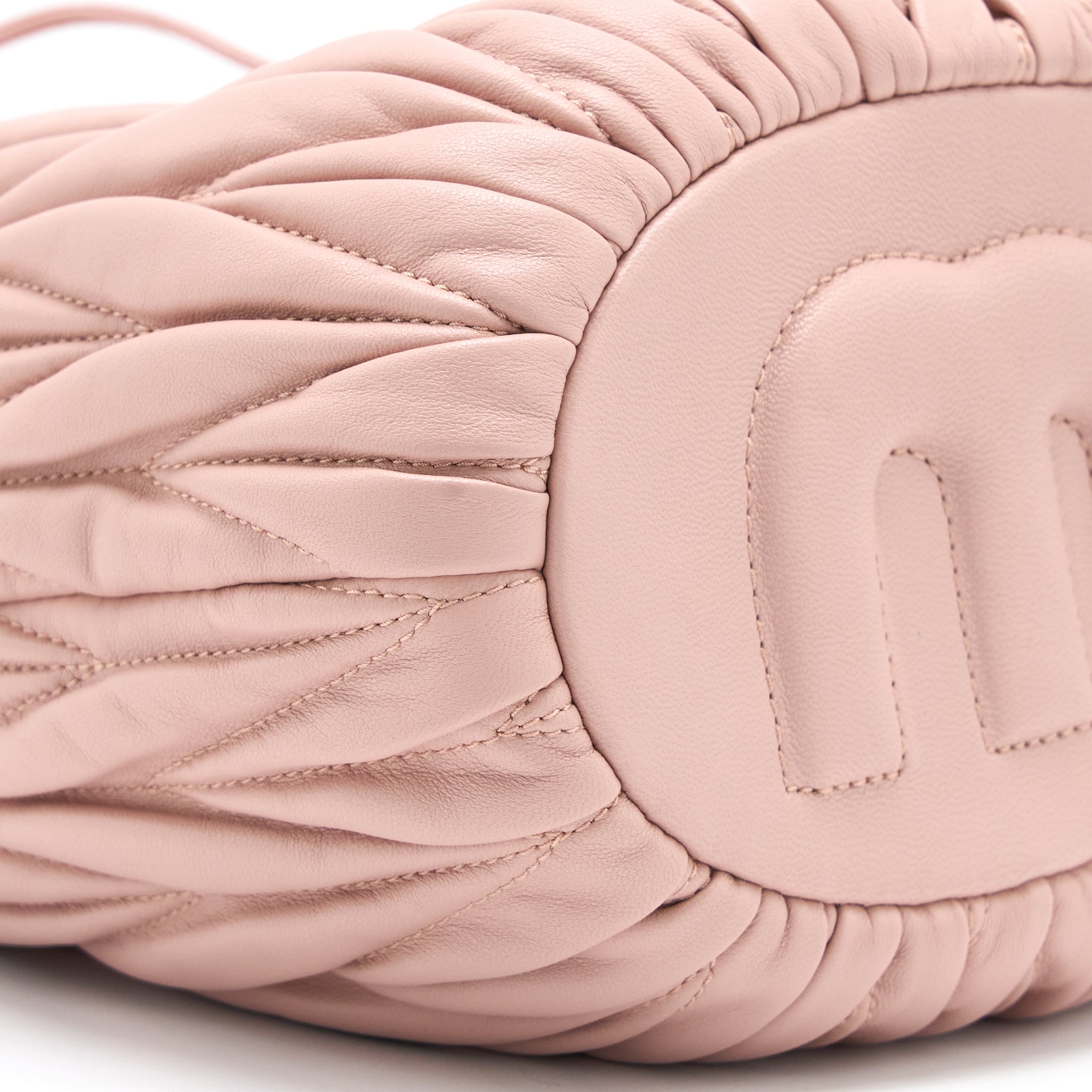 Miumiu Secchiello Matelasse Crossbody Bag Nappa Lambskin Pink GHW - Image 10