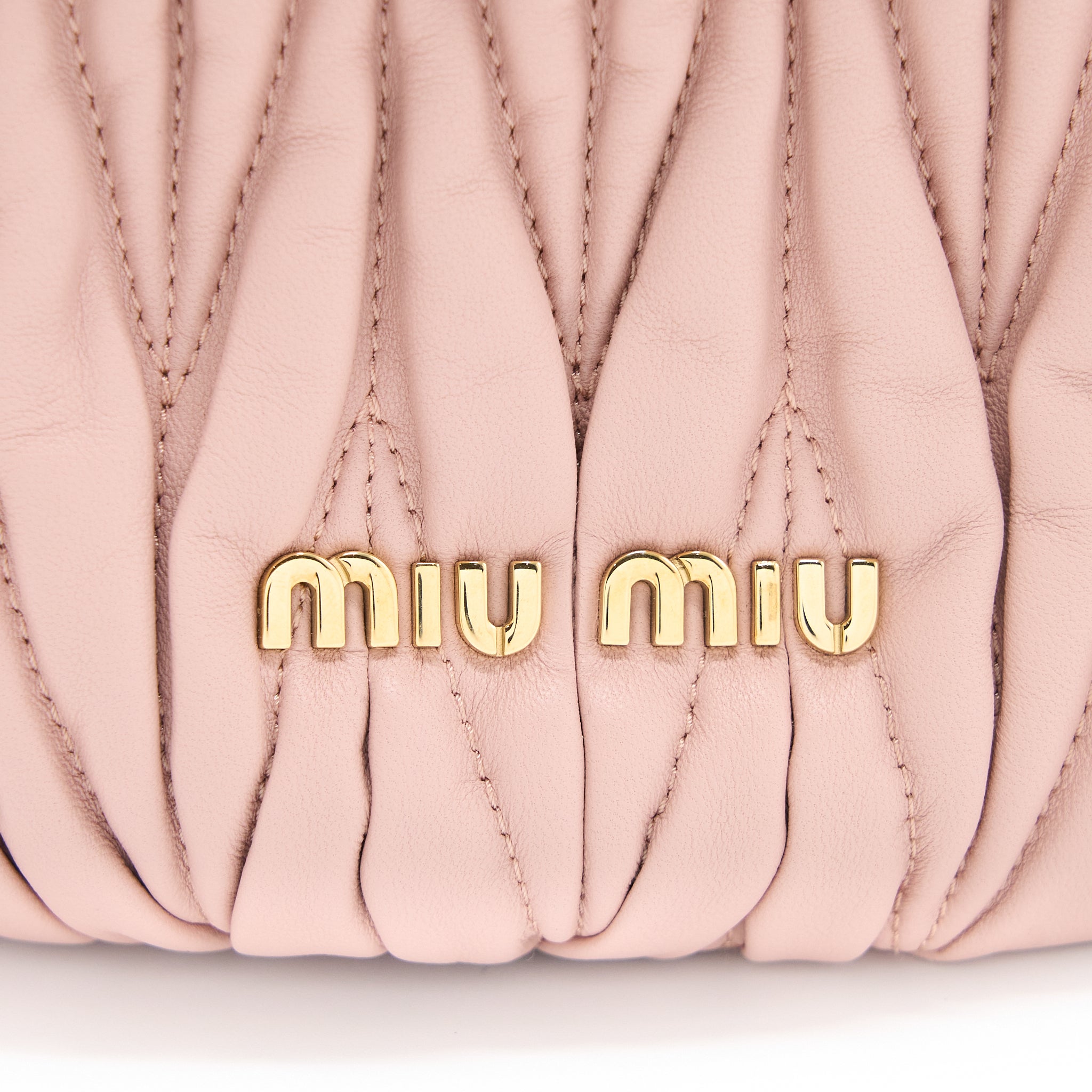 Miumiu Secchiello Matelasse Crossbody Bag Nappa Lambskin Pink GHW - Image 8