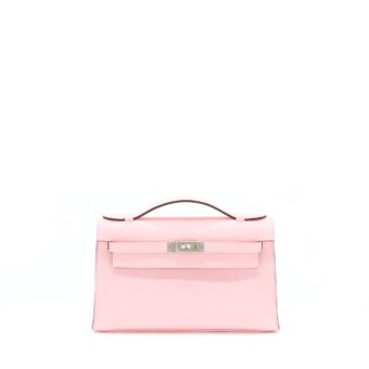 Hermes Kelly Pochette Swift 3Q Rose Sakura SHW Stamp Z