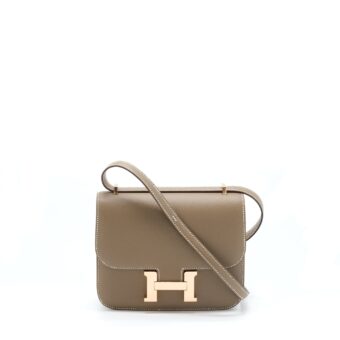 Hermes Mini Constance Epsom Etoupe RGHW Stamp U