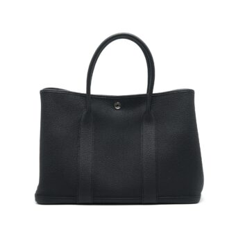 Hermes Garden Party 36 Black SHW Stamp C