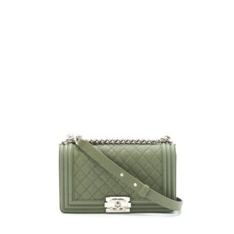 Chanel Medium Boy Bag Caviar Light Green LGHW