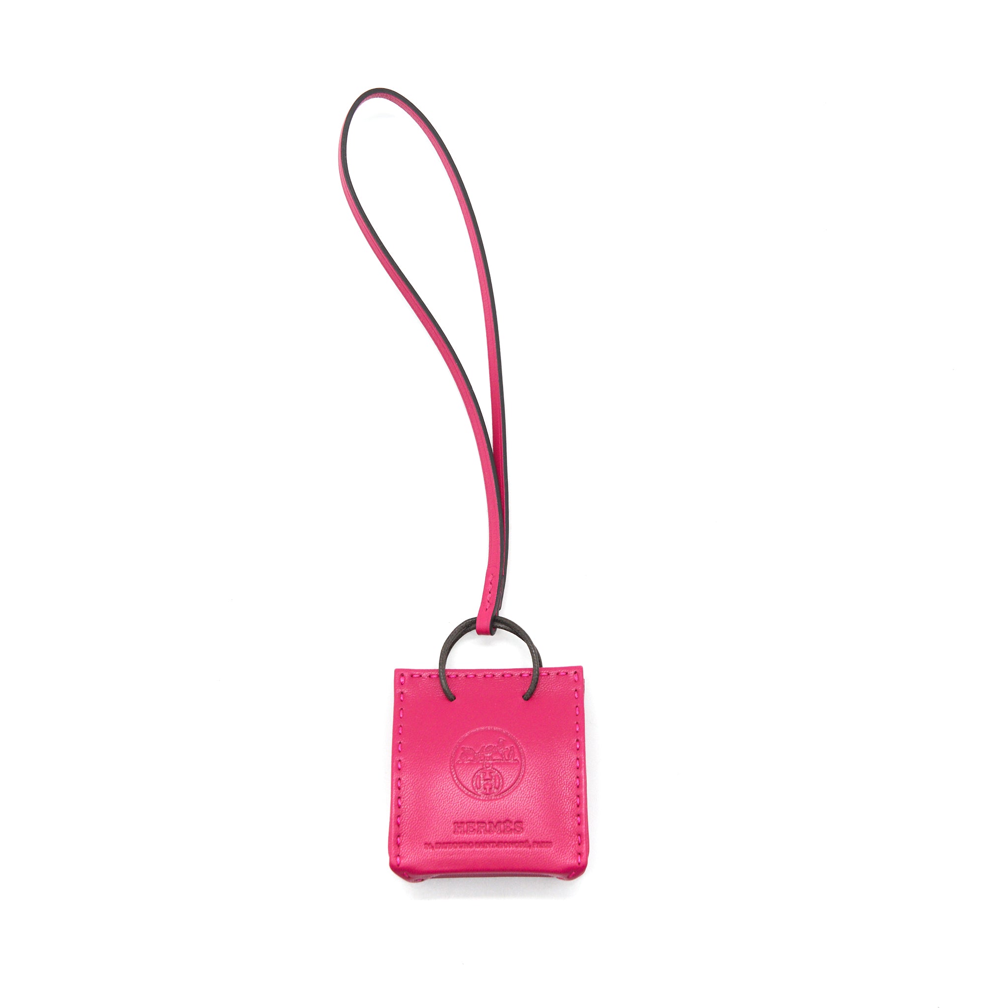 Hermes Orange Bag Charm Rose Maxico