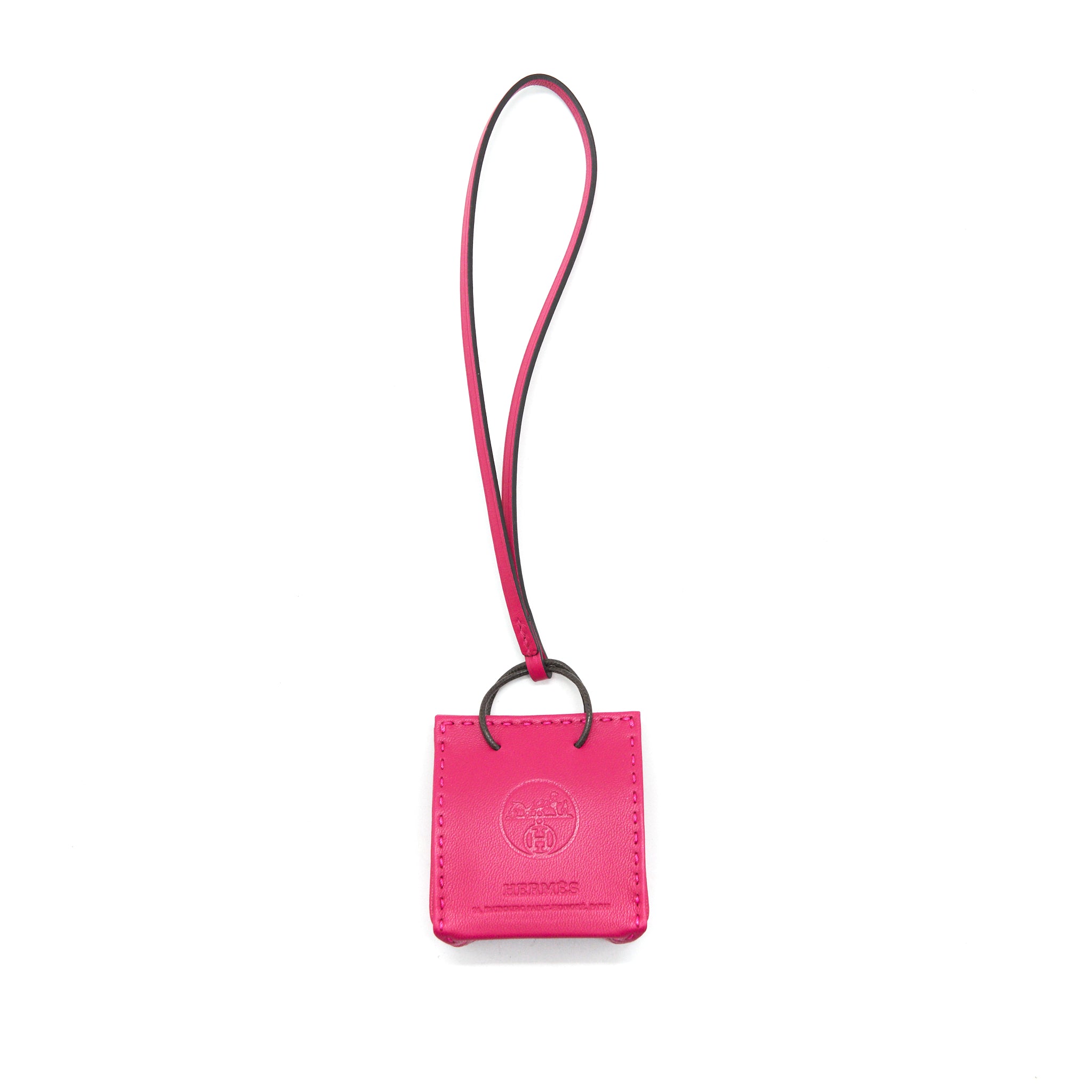 Hermes Orange Bag Charm Rose Maxico - Image 2