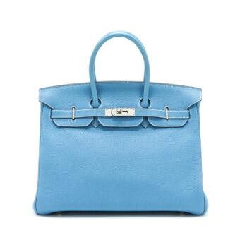 Hermes Birkin 35 Togo Blue Jeans SHW Stamp Square H