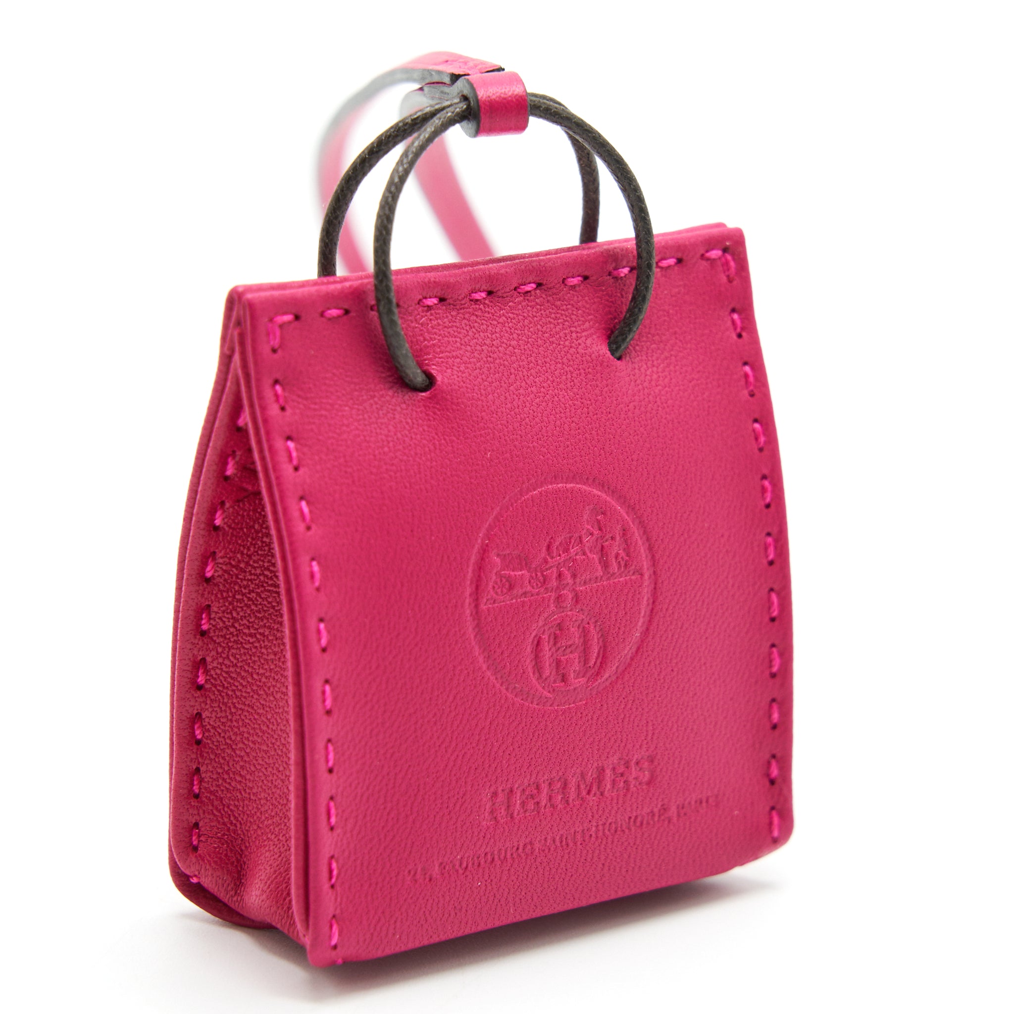 Hermes Orange Bag Charm Rose Maxico - Image 3
