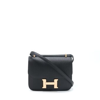 Hermes Mini Constance Epsom Black RGHW Stamp U