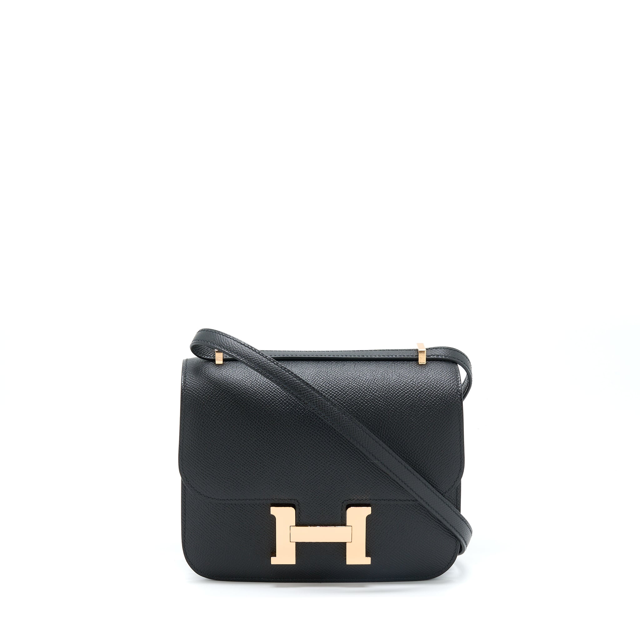 Hermes Mini Constance Epsom Black RGHW Stamp U