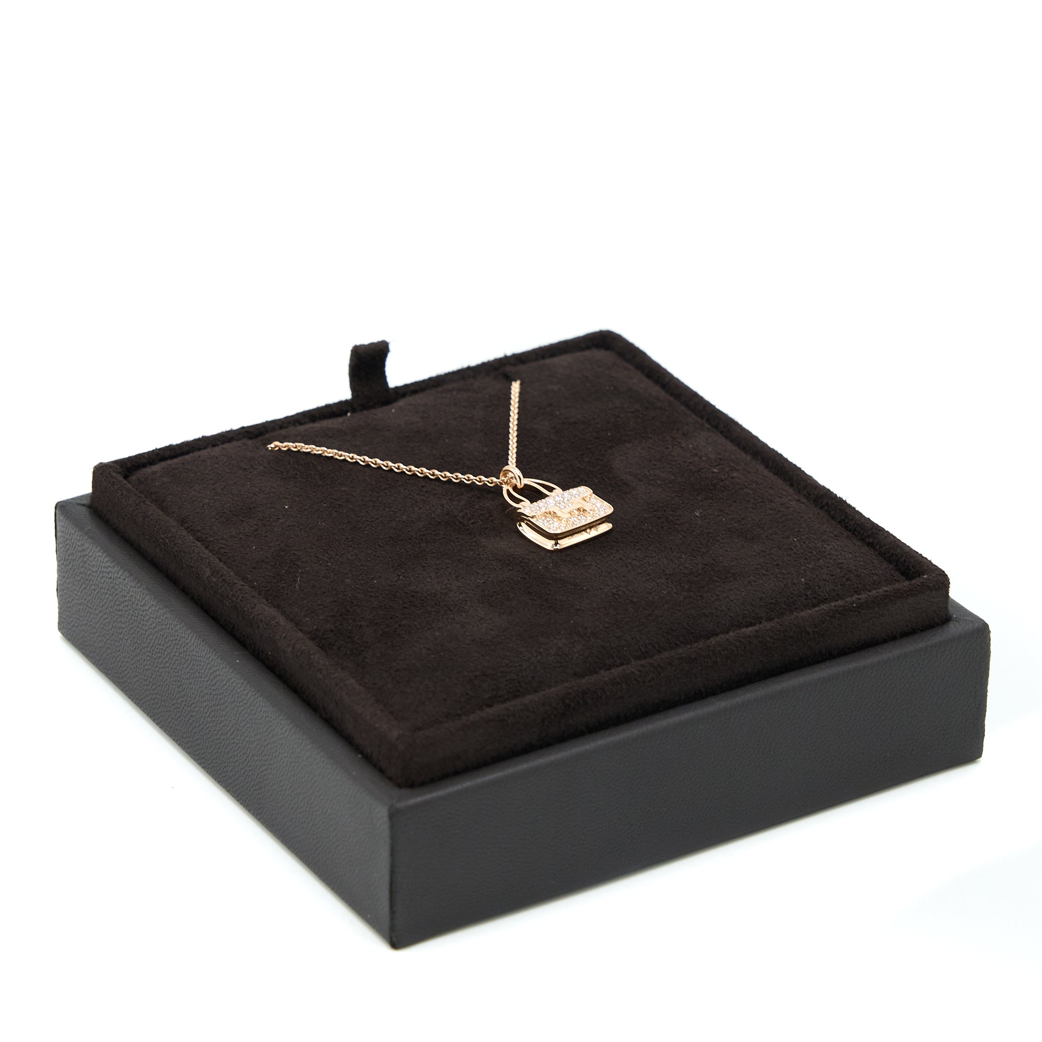 Hermes Amulette Constance Pendant Rose Gold With Diamonds - Image 3