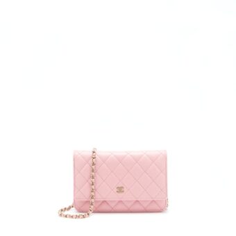 Chanel 22C Classic Wallet On Chain Caviar Pink LGHW (microchip)