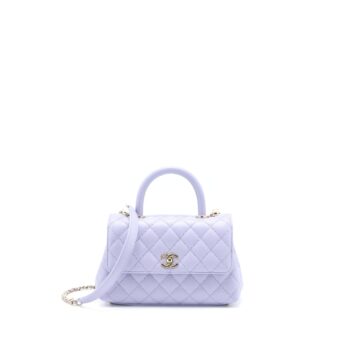 Chanel Small Coco Handle Caviar Lavender Purple LGHW (Microchip)