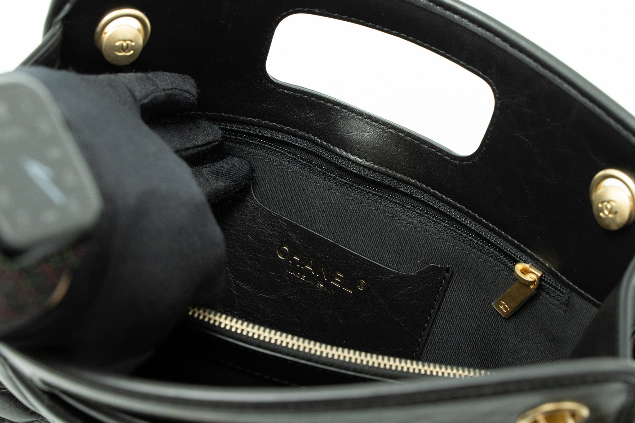Chanel 23S Clutch Bag with Chain Calfskin Black Brushed GHW (Microchip) - Image 12